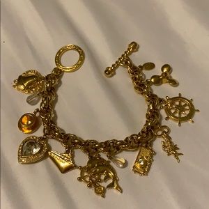 Kirks Folly gold nautical charm bracelet crystals